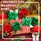 100 Pieces Christmas Wrap Pull Bows 5 Inch Gift Bows with Ribbon Wrapping Accessory Present Christmas Wrapping Bows for Holiday Baskets Box Decoration (Red, Green)
